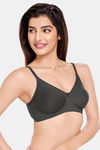 Juliet Double Layered Non-Wired Medium Coverage T-Shirt Bra - Melange Black — thumbnail 3